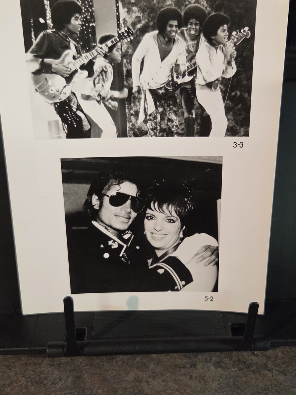 Vintage photograph capturing iconic moments from the career of Michael Jackson.